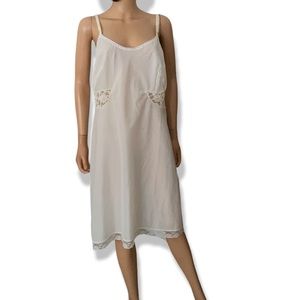 Vintage 1950s Barbizon White Lace Slip Dress